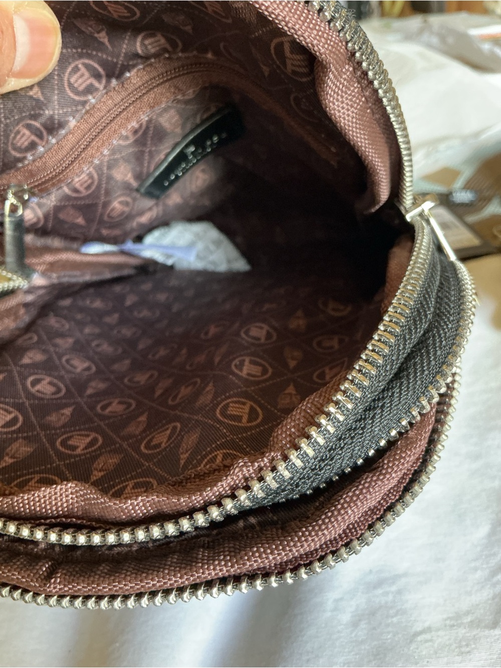 London Fog Black Woven Mini Backpack - Picture 5 of 7